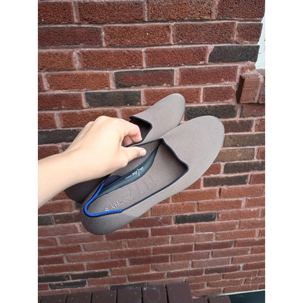 Rothy's Women The Lounge Loafer in Sparrow Size 10  gray brown color very clean